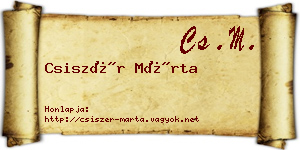 Csiszér Márta névjegykártya