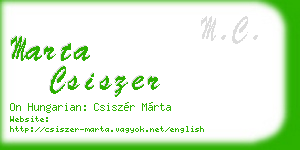 marta csiszer business card