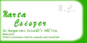 marta csiszer business card